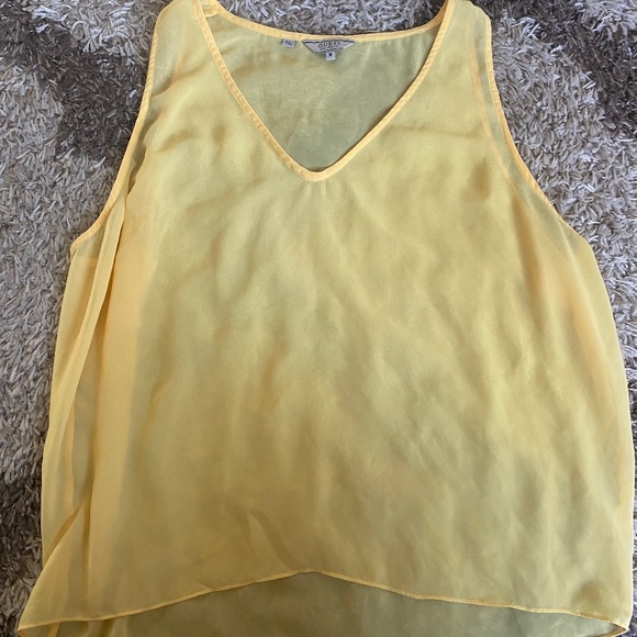 GUESS yellow sheer blouse - Picture 1 of 2